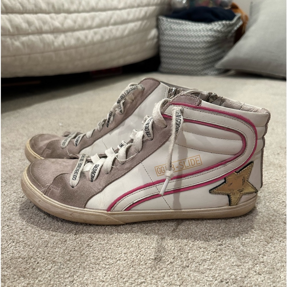 Golden Goose Slide High Top Sneakers🩵